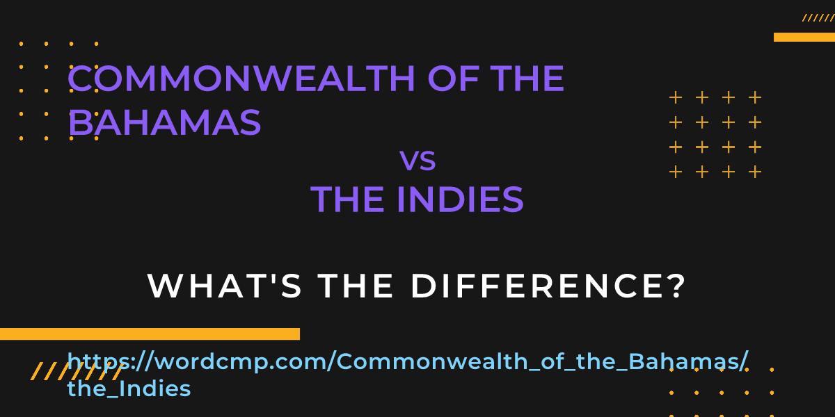 Difference between Commonwealth of the Bahamas and the Indies