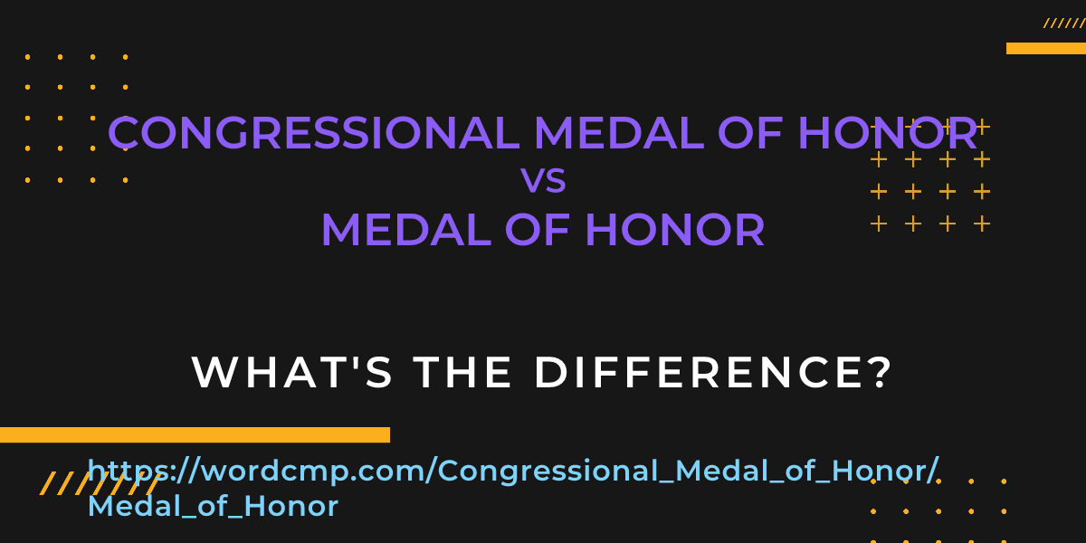 Difference between Congressional Medal of Honor and Medal of Honor