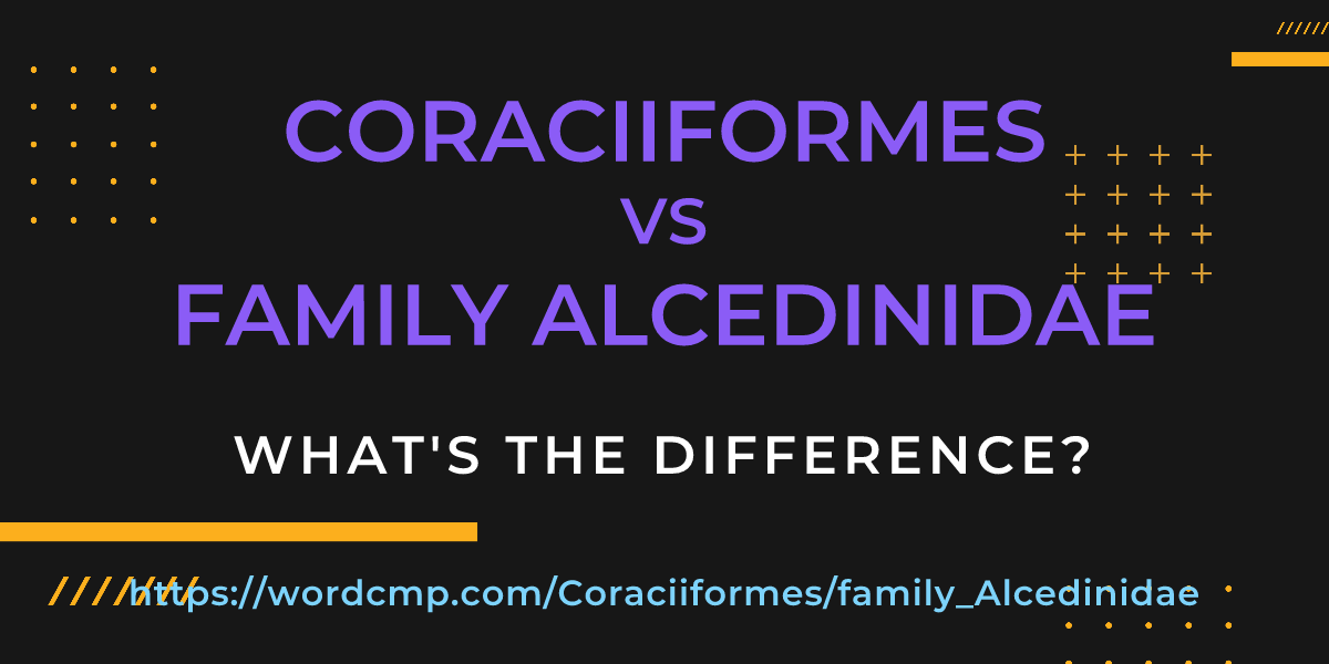 Difference between Coraciiformes and family Alcedinidae