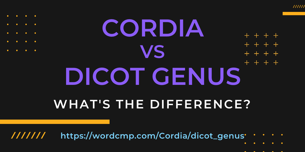 Difference between Cordia and dicot genus
