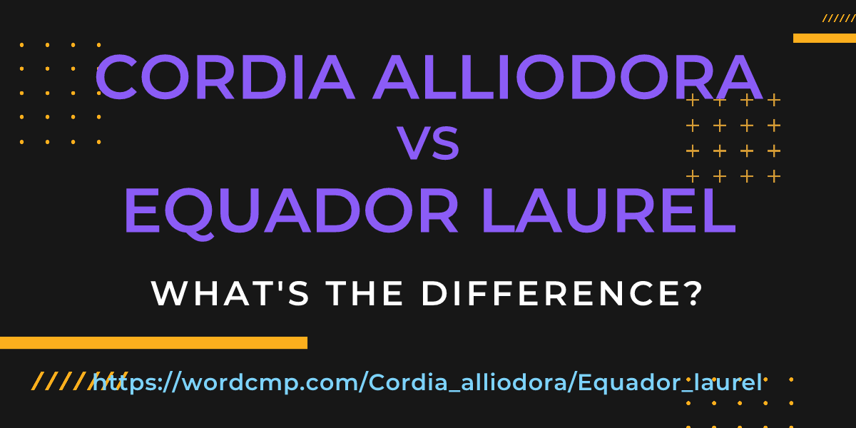 Difference between Cordia alliodora and Equador laurel