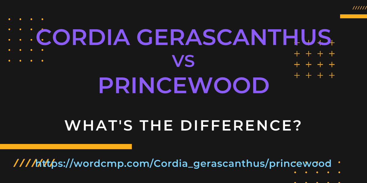 Difference between Cordia gerascanthus and princewood