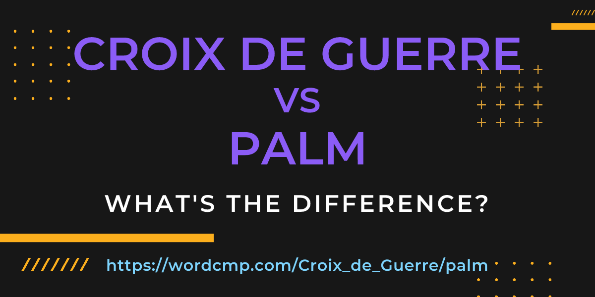 Difference between Croix de Guerre and palm