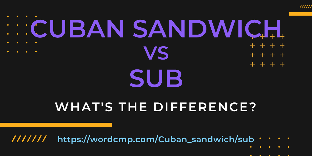 Difference between Cuban sandwich and sub