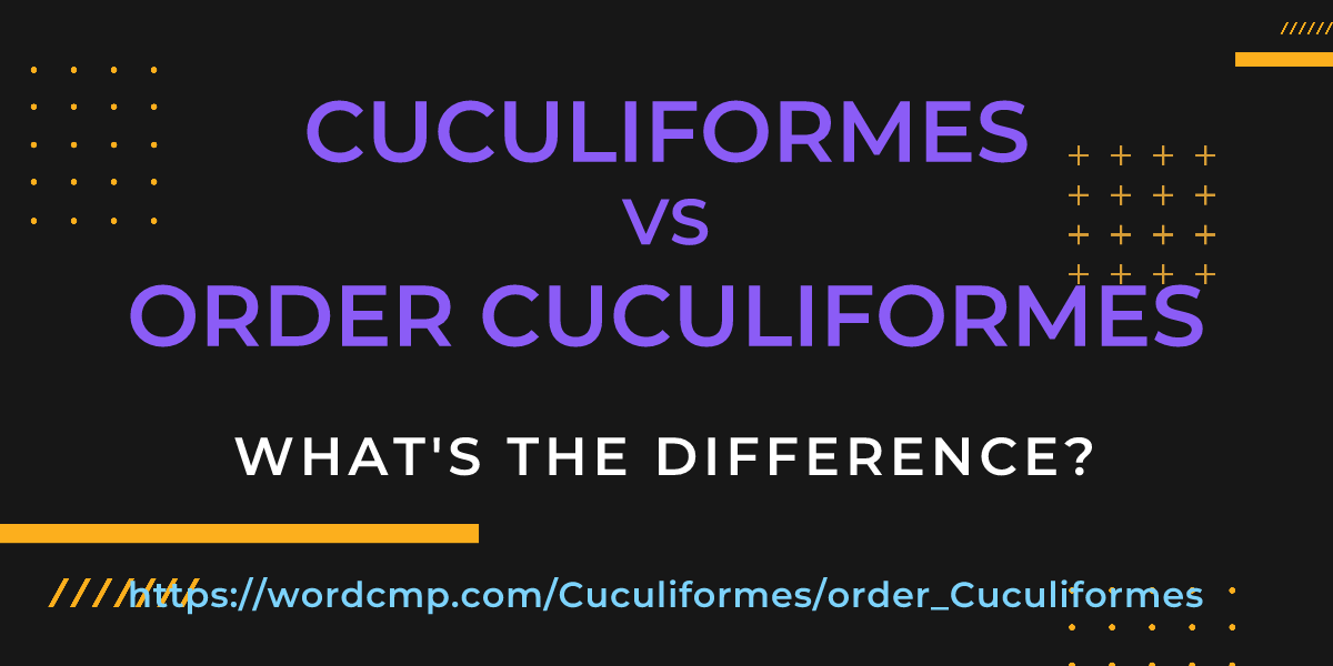 Difference between Cuculiformes and order Cuculiformes