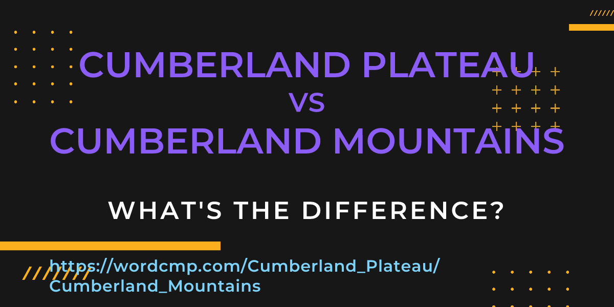 Difference between Cumberland Plateau and Cumberland Mountains