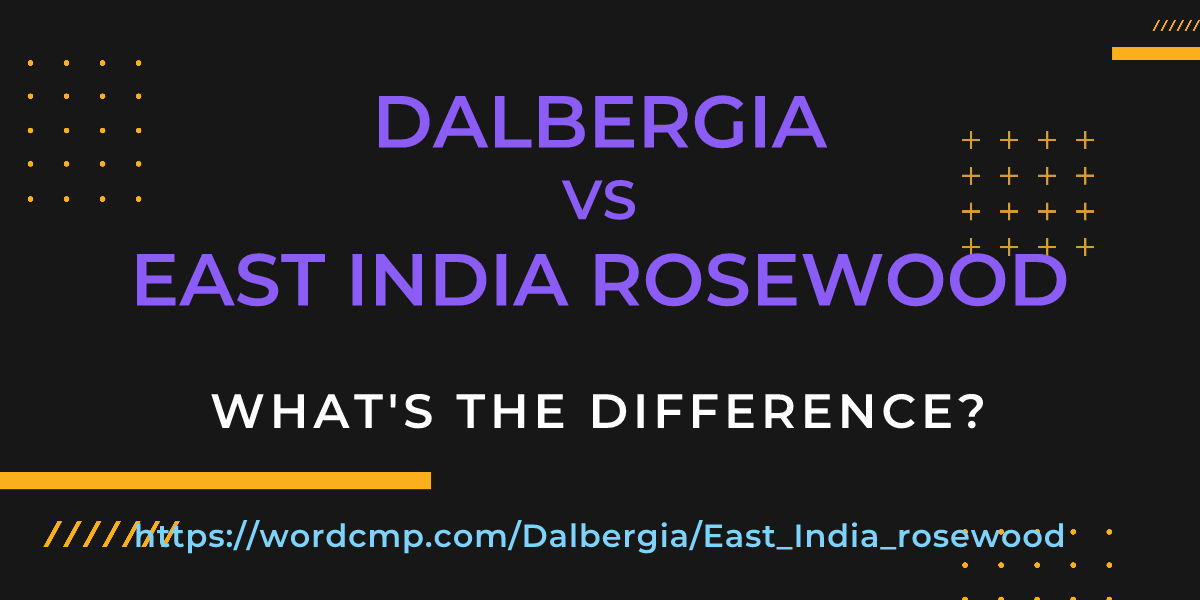 Difference between Dalbergia and East India rosewood