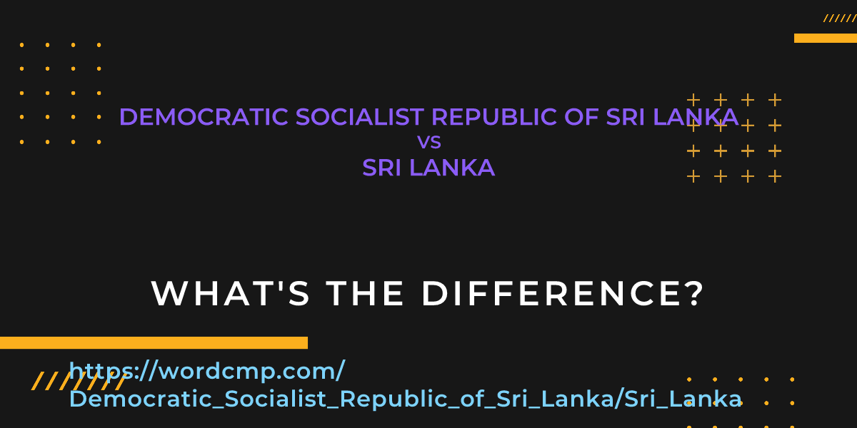 Difference between Democratic Socialist Republic of Sri Lanka and Sri Lanka