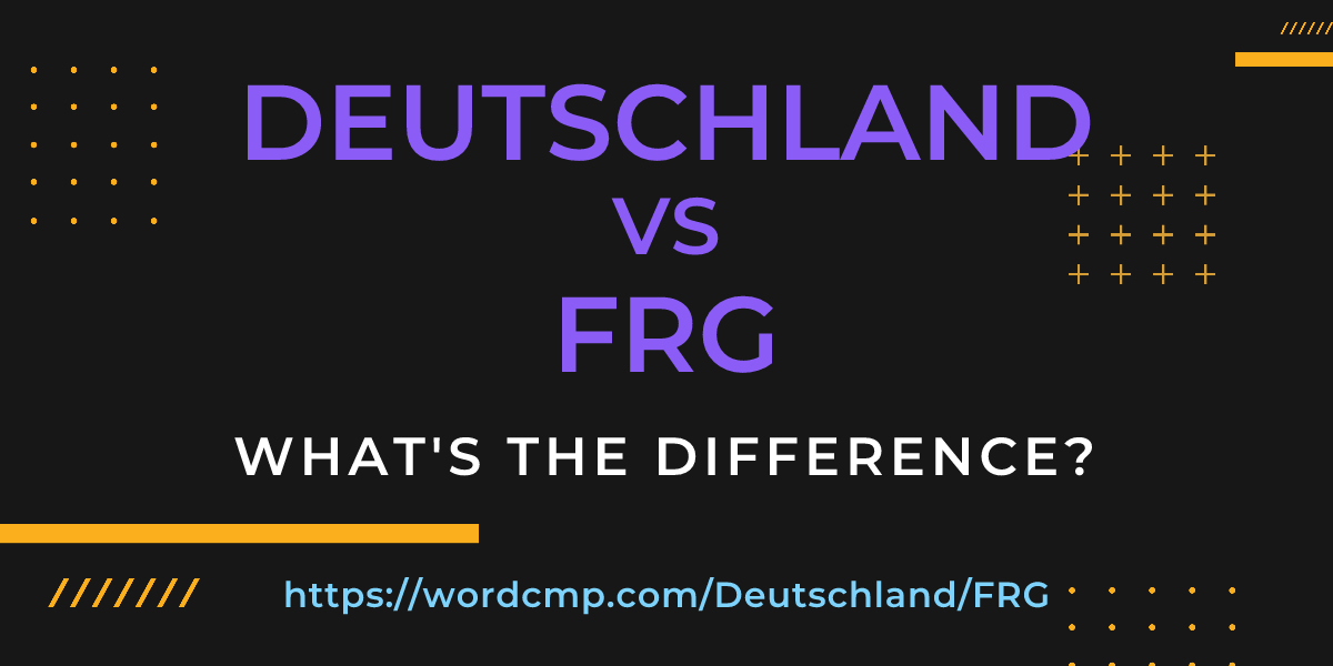 Difference between Deutschland and FRG