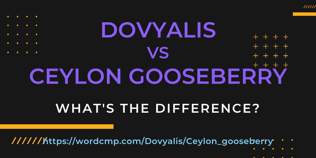 Difference between Dovyalis and Ceylon gooseberry