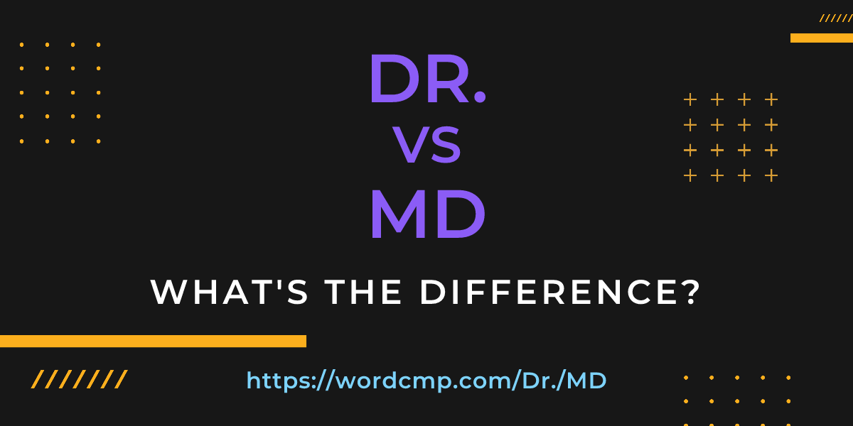 Difference between Dr. and MD