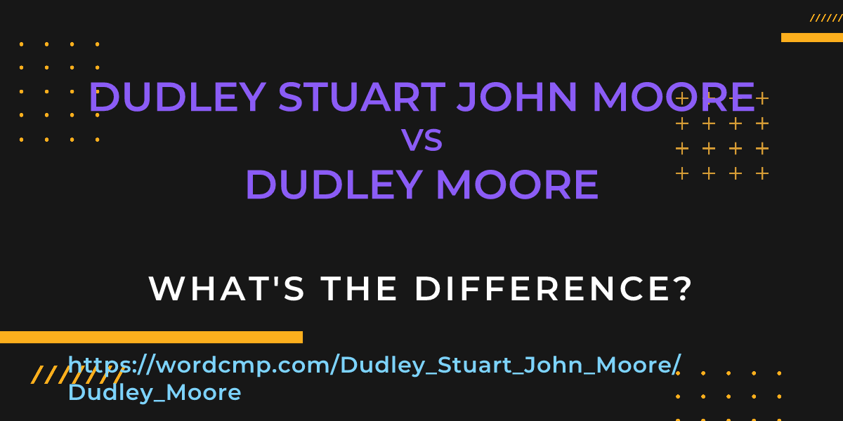 Difference between Dudley Stuart John Moore and Dudley Moore