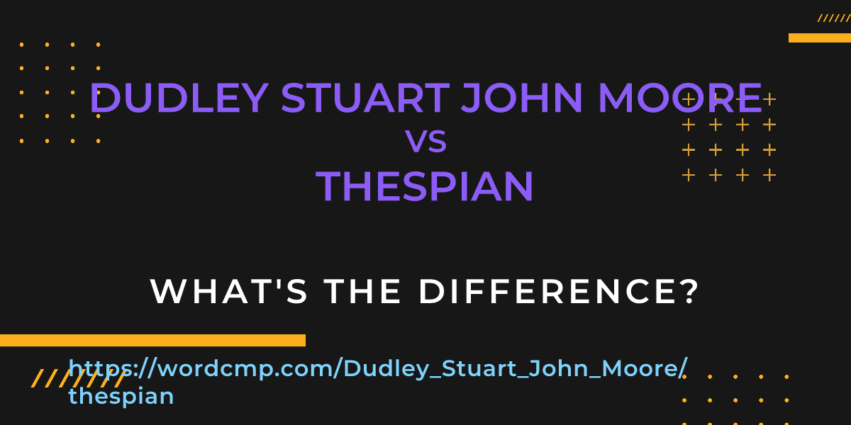 Difference between Dudley Stuart John Moore and thespian