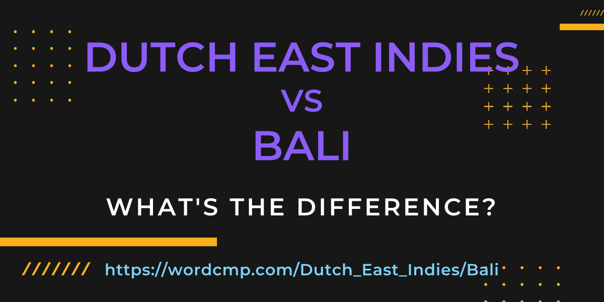 Difference between Dutch East Indies and Bali