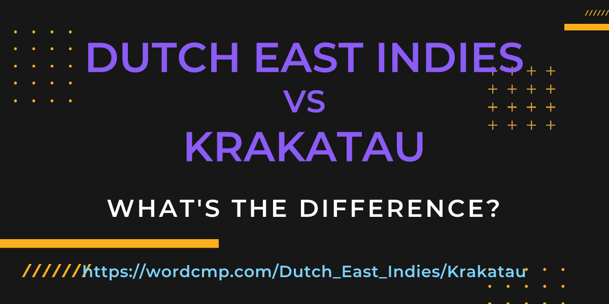Difference between Dutch East Indies and Krakatau
