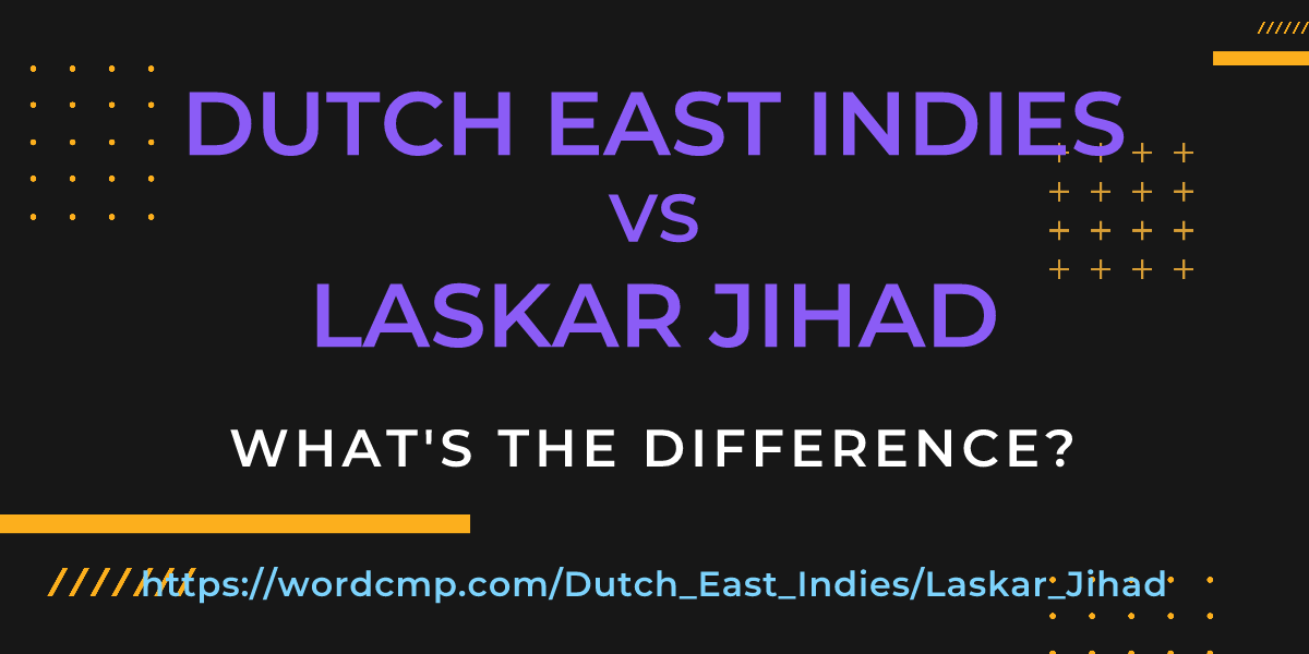 Difference between Dutch East Indies and Laskar Jihad