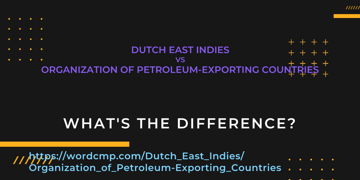Difference between Dutch East Indies and Organization of Petroleum-Exporting Countries