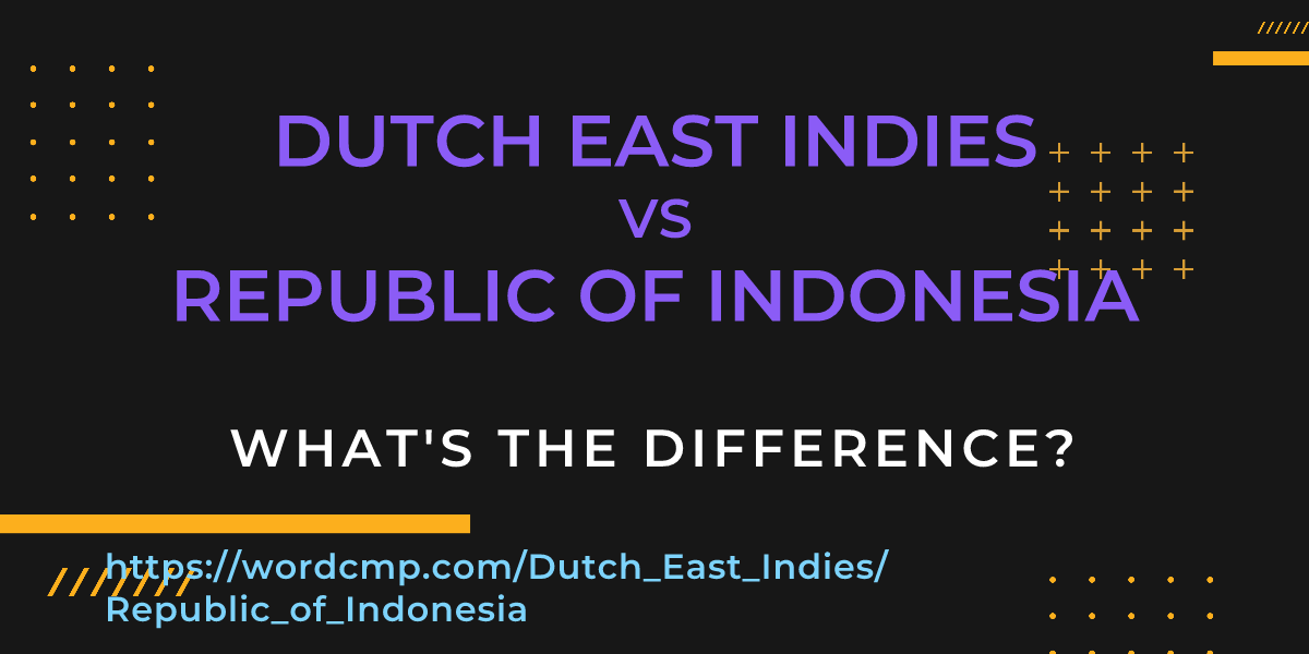 Difference between Dutch East Indies and Republic of Indonesia