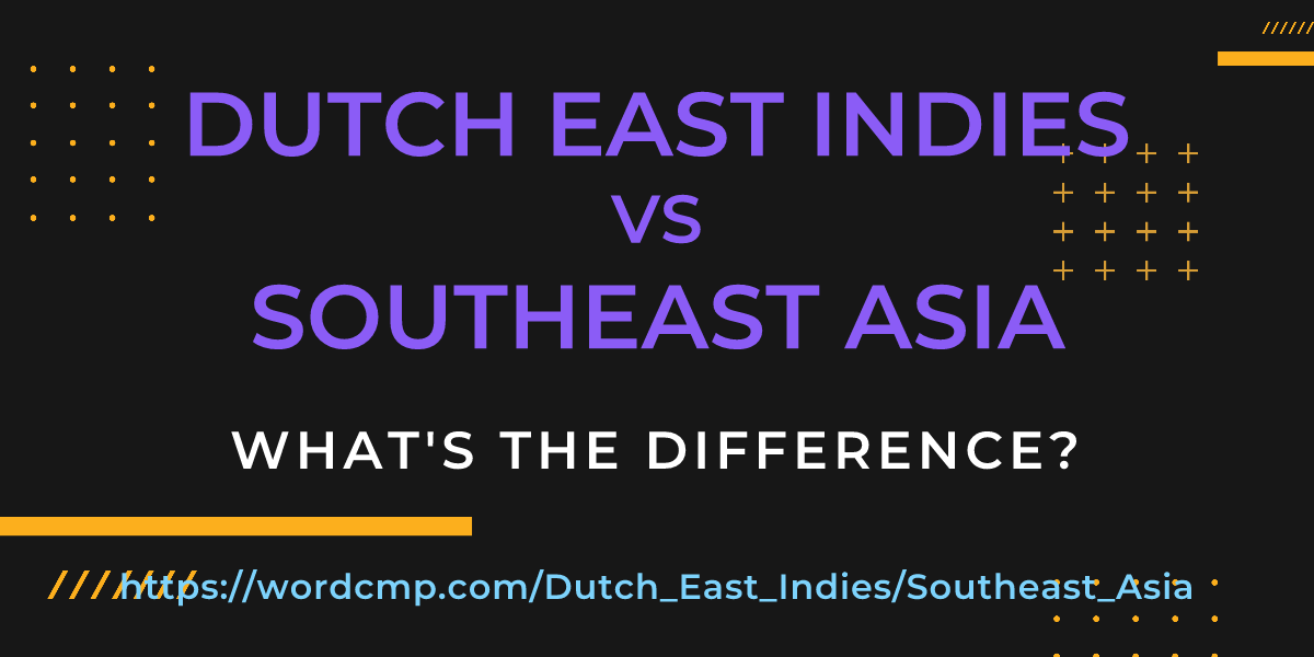 Difference between Dutch East Indies and Southeast Asia