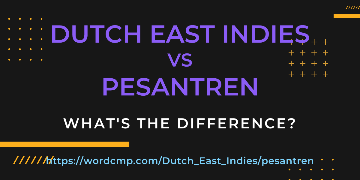 Difference between Dutch East Indies and pesantren