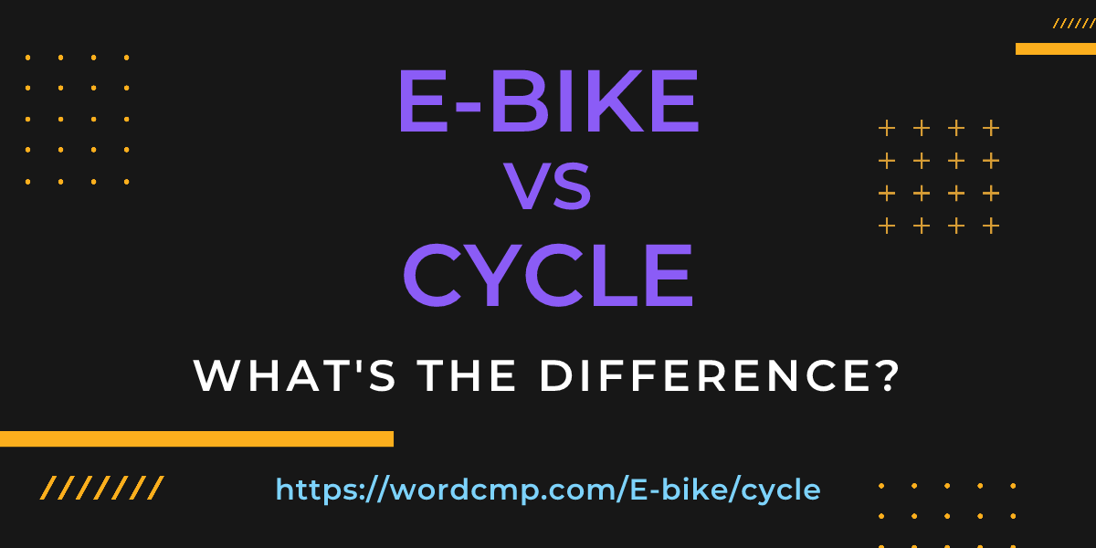 Difference between E-bike and cycle