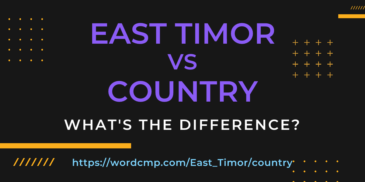 Difference between East Timor and country