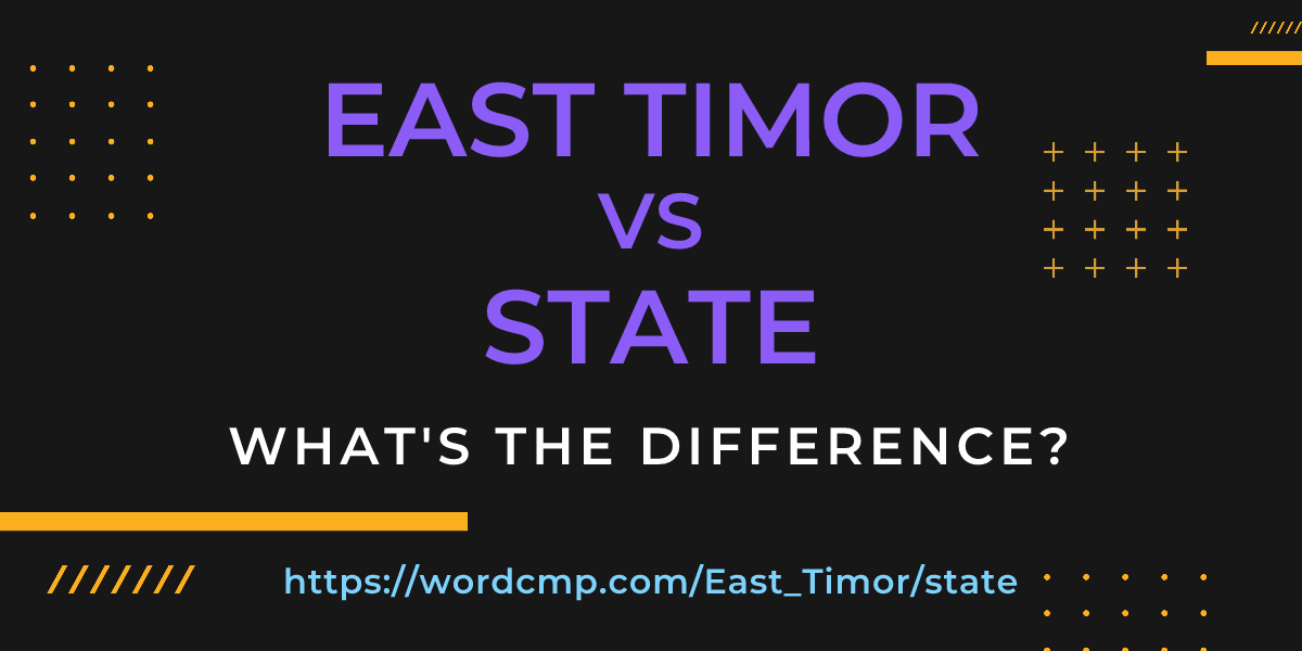 Difference between East Timor and state