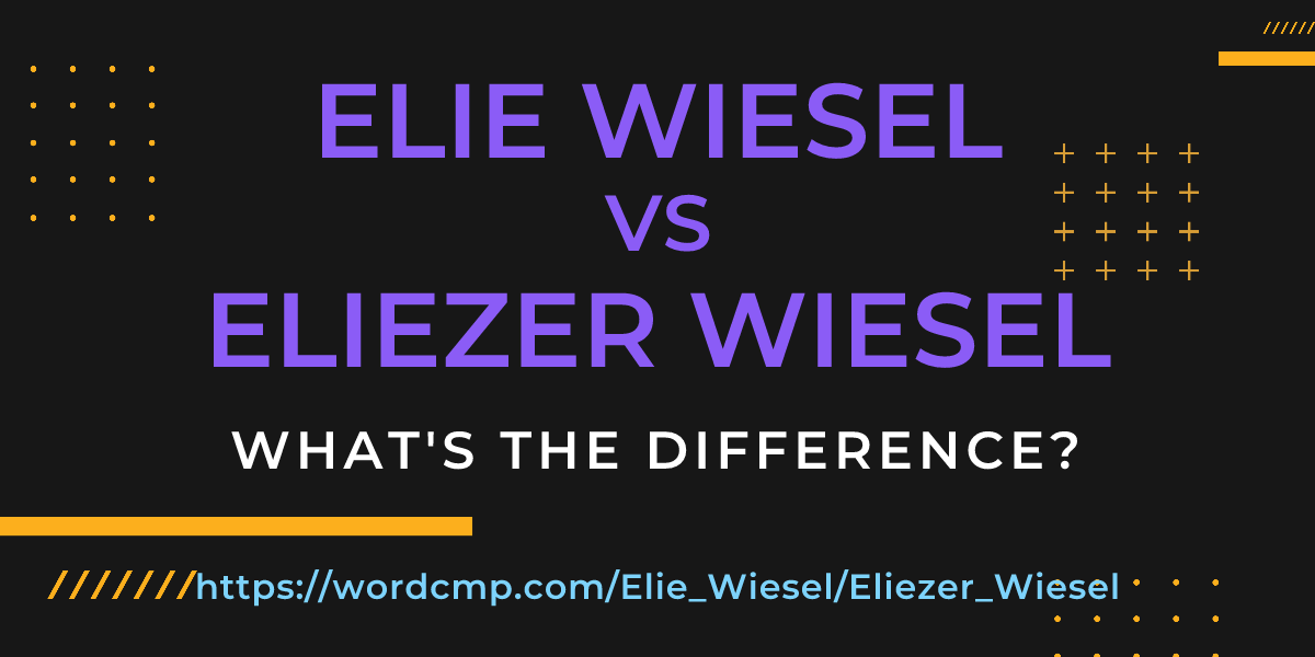 Difference between Elie Wiesel and Eliezer Wiesel
