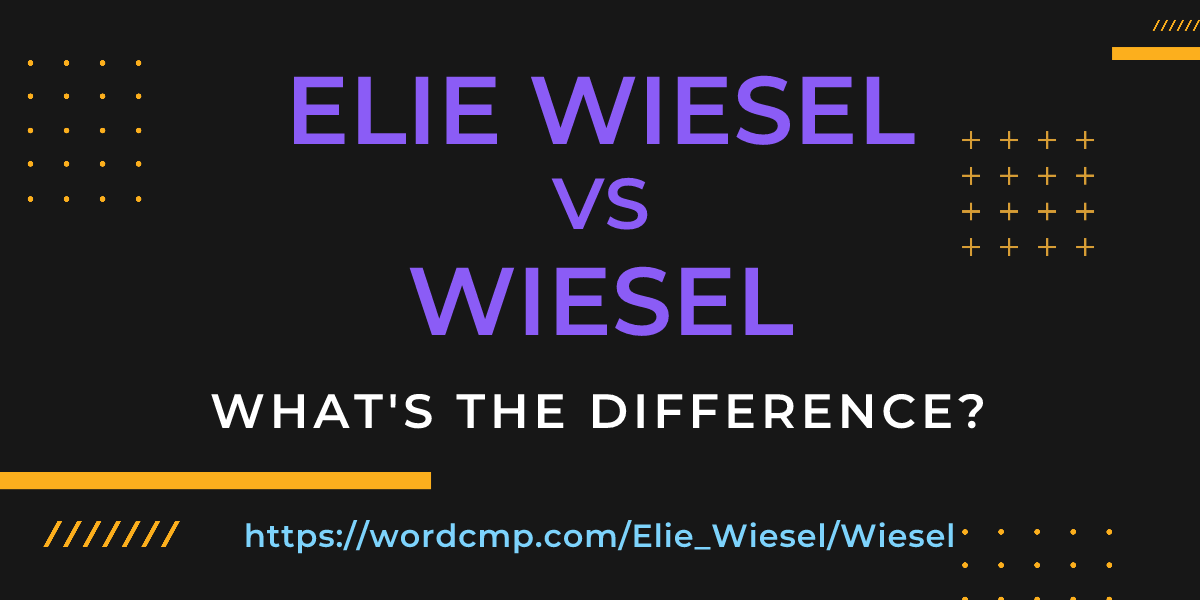 Difference between Elie Wiesel and Wiesel