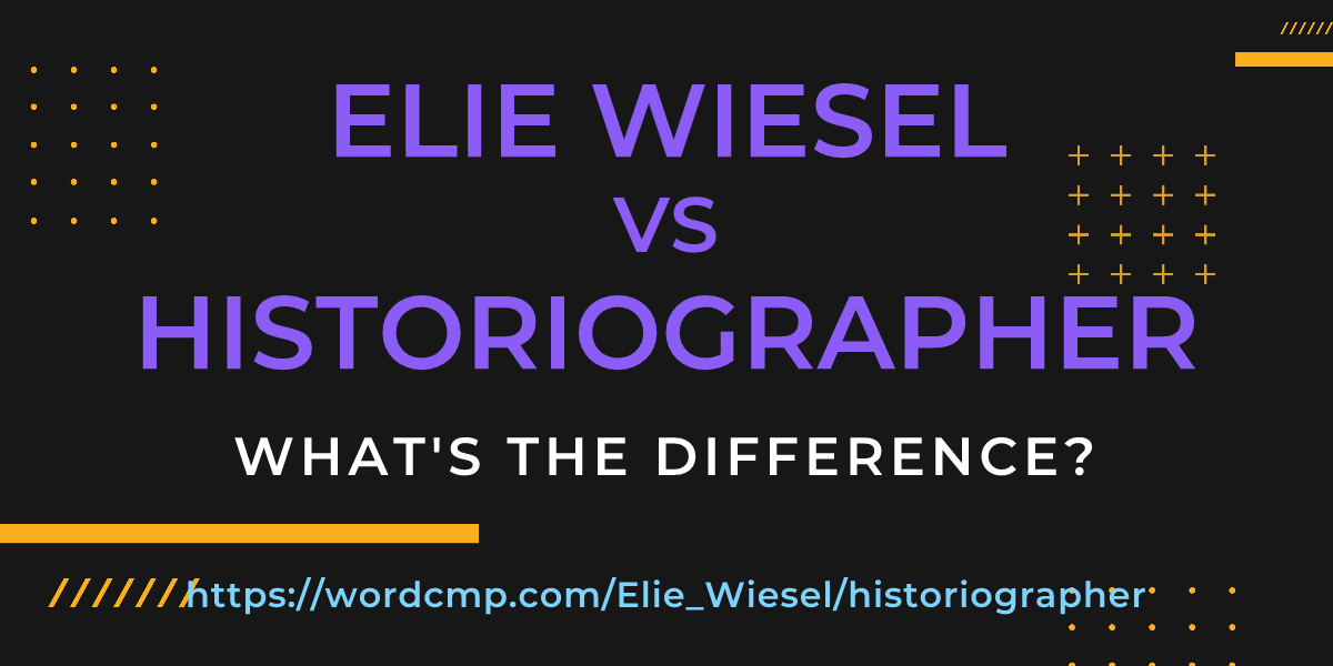 Difference between Elie Wiesel and historiographer