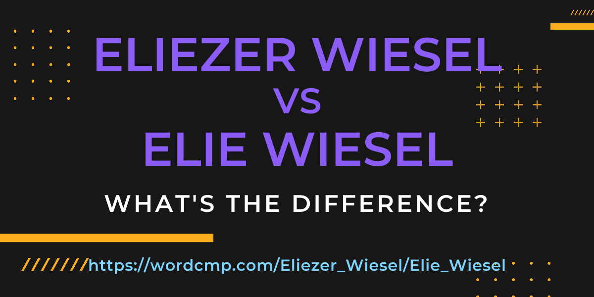 Difference between Eliezer Wiesel and Elie Wiesel