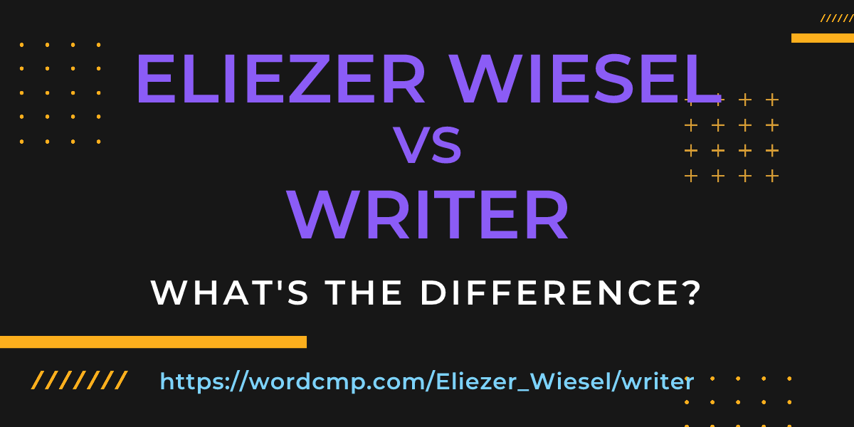 Difference between Eliezer Wiesel and writer