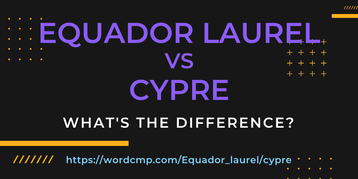 Difference between Equador laurel and cypre