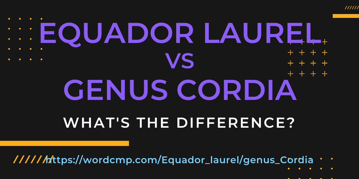 Difference between Equador laurel and genus Cordia