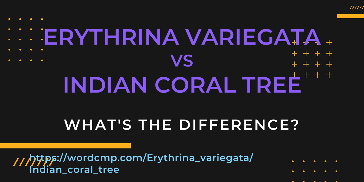 Difference between Erythrina variegata and Indian coral tree