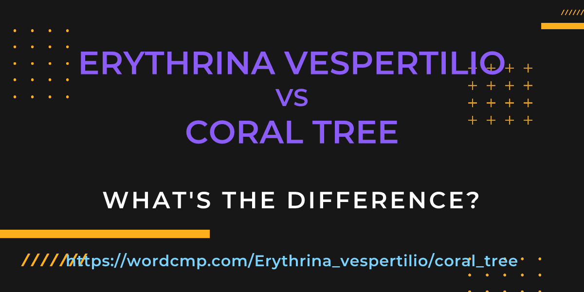 Difference between Erythrina vespertilio and coral tree