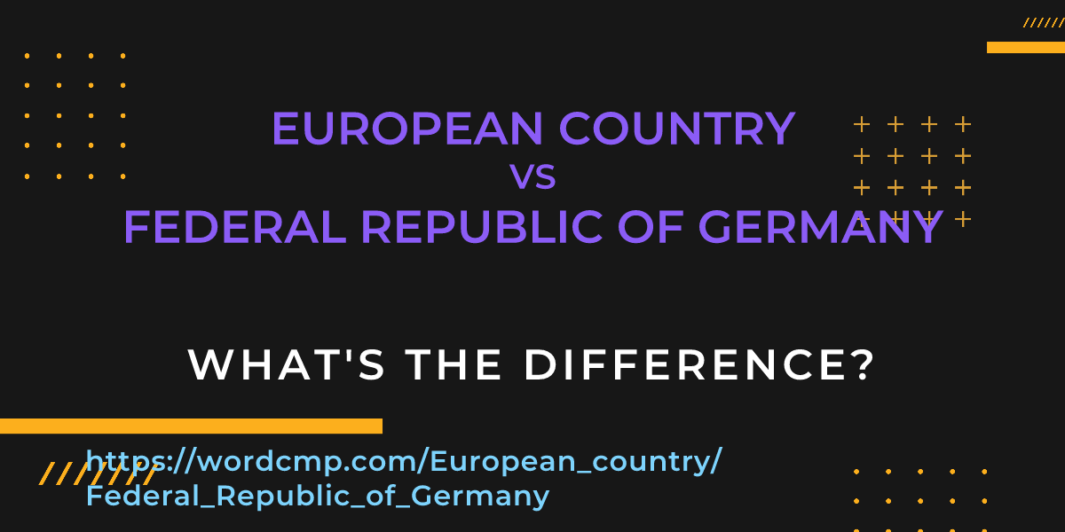 Difference between European country and Federal Republic of Germany