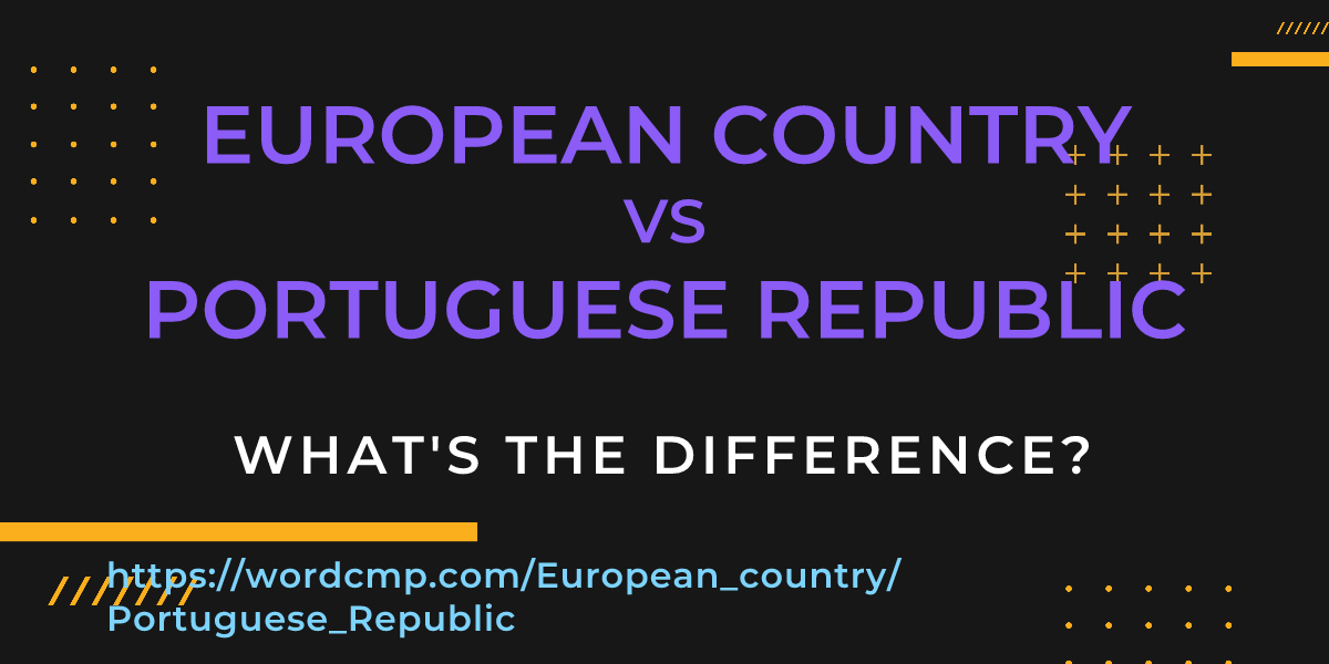 Difference between European country and Portuguese Republic