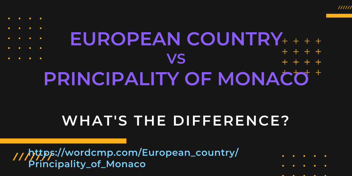 Difference between European country and Principality of Monaco