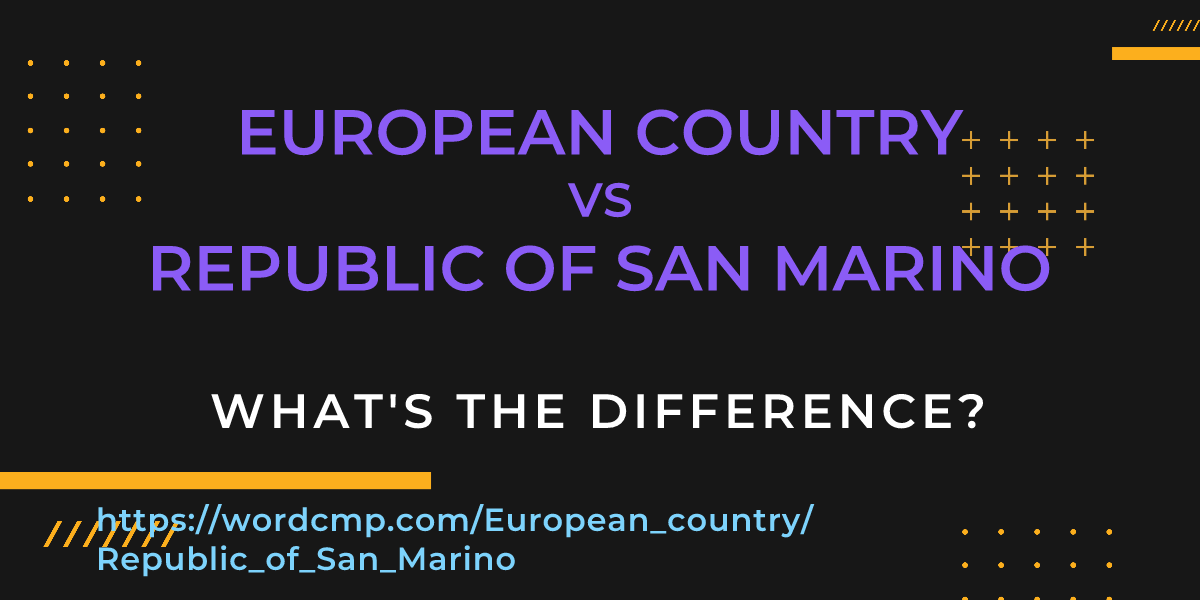 Difference between European country and Republic of San Marino