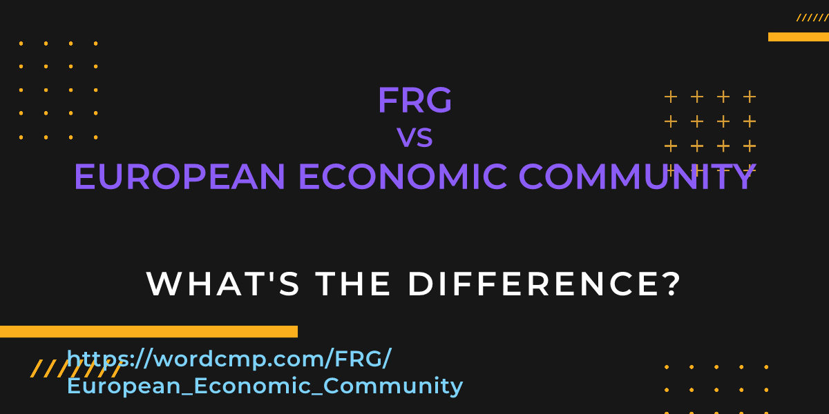 Difference between FRG and European Economic Community