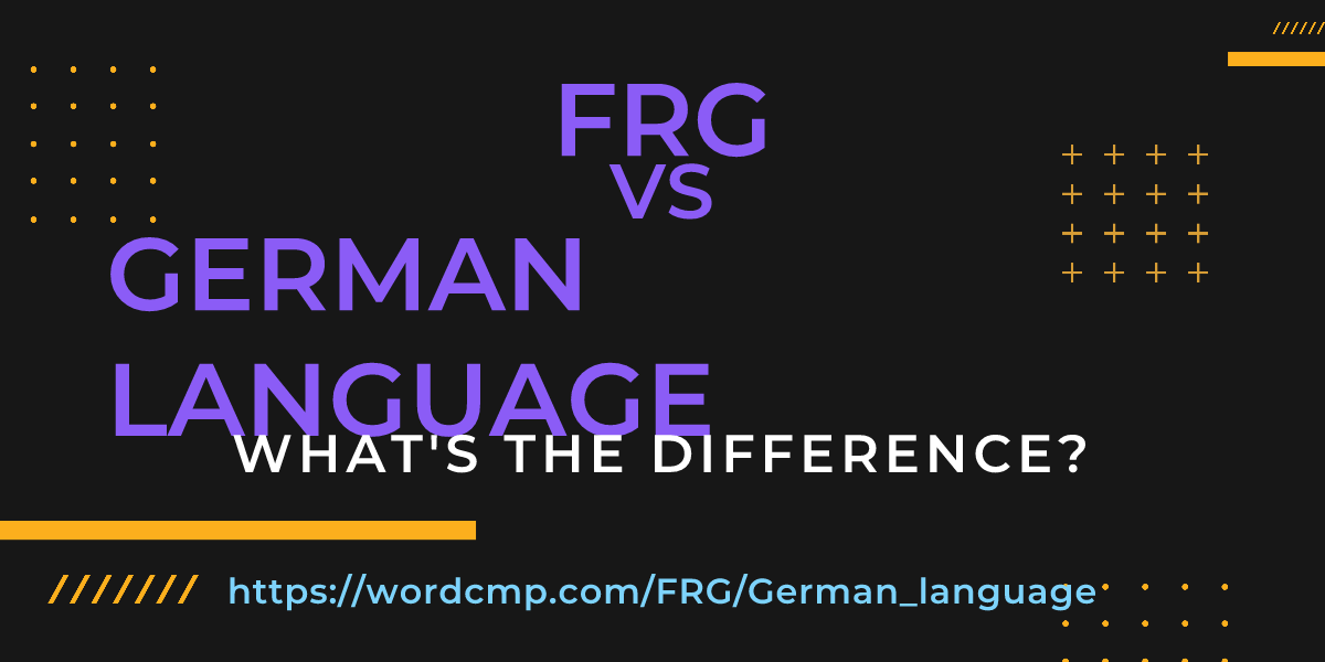 Difference between FRG and German language