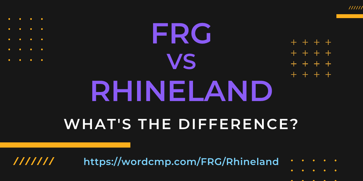 Difference between FRG and Rhineland