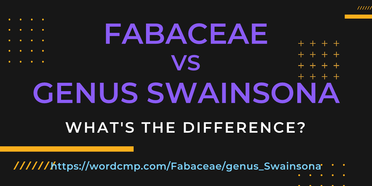 Difference between Fabaceae and genus Swainsona