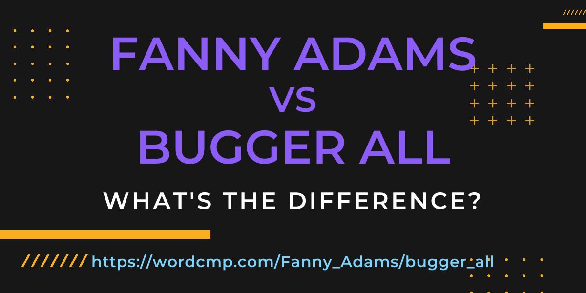 Difference between Fanny Adams and bugger all