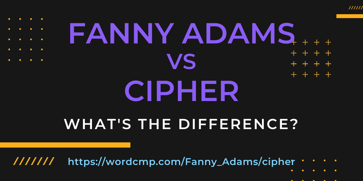 Difference between Fanny Adams and cipher
