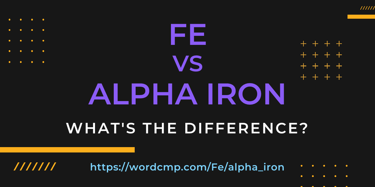 Difference between Fe and alpha iron