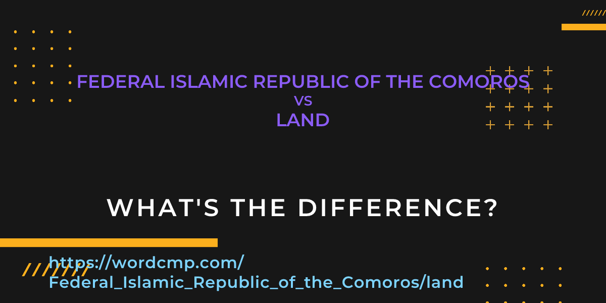 Difference between Federal Islamic Republic of the Comoros and land