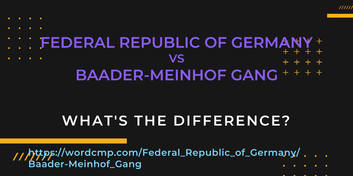 Difference between Federal Republic of Germany and Baader-Meinhof Gang