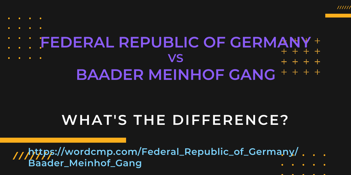 Difference between Federal Republic of Germany and Baader Meinhof Gang